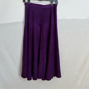 Vintage Purple Suede Midi Full Skirt